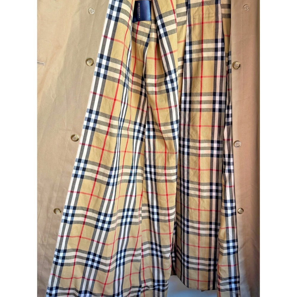 Burberry London Women's Heritage Trench Coat Nova Check Belted Beige Size 8 - Picture 7 of 16